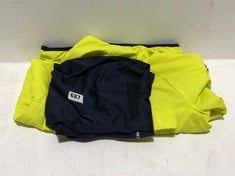 TIMBERLAND KIDS LIGHTWEIGHT 1/4 ZIP JACKET NEON YELLOW SIZE 8YRS/126 TO INCLUDE ADIDAS TRACK SHORTS NAVY SIZE 11-12YRS