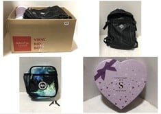 BOX OF ASSORTED ITEMS TO INCLUDE BORDLITE BACKPACK BLACK