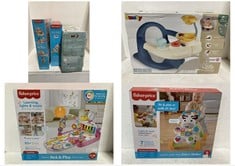 3 X ASSORTED BABY/TODDLER ITEMS TO INCLUDE FISHER-PRICE LEARN WITH ME ZEBRA WALKER