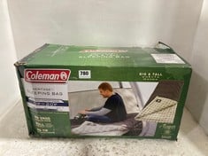 3 X ASSORTED CAMPING ITEMS TO INCLUDE COLEMAN HERITAGE SLEEPING BAG BIG & TALL