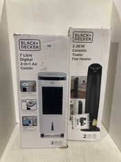 BLACK + DECKER 7 LITRE DIGITAL 2-IN-1 AIR COOLER TO INCLUDE BLACK + DECKER 2.2KW CERAMIC TOWER FAN HEATER