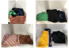 BOX OF ASSORTED ADULT CLOTHING TO INCLUDE GREEN 3/4 SLEEVE MIDI DRESS SIZE 18