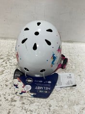 M-CRO HELMET WHITE UNICORN SIZE SMALL 51-54CM TO INCLUDE KIMS STORE HELMET & SAFETY SET ROSA SIZE SM