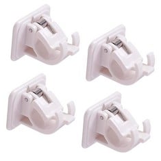 QUANTITY OF 4PCS CURTAIN ROD HOLDER, FIXINGS ROD HOLDER, NAIL-FREE SMART ROD BRACKET HOLDERS,TOWEL ROD DRAPERY HOOK HOLDERS CURTAIN POLE WALL BRACKETS, SELF-ADHESIVE BRACKET ROD FOR BATHROOM, WASHROO