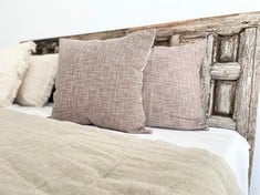 20 X VITO BELLO HOME SET OF 2 HANDMADE CUSHION COVERS 50X50 (TAUPE) WASHED EFFECT 100% COTTON, REVERSE PLAIN NATURAL COTTON, BOHO VEGAN HAND DYE, SOFA BEDROOM COVERED TERRACE - TOTAL RRP £240: LOCATI