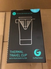 10 X THERMAL TRSVRL CUP WITH FILTER RRP £133: LOCATION - RACK D