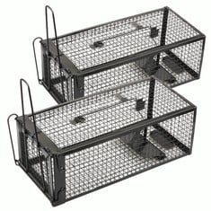 6 X ANYHALL 2-PACK HUMANE LIVE MOUSE RAT TRAPS FOR INDOORS AND OUTDOORS (BLACK) - TOTAL RRP £140: LOCATION - RACK D