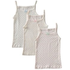 16 X VAKOBO GIRLS UNDERSHIRTS FOR UK SIZE 7-8 YEARS (3 PACK) WHITE - TOTAL RRP £222: LOCATION - RACK D