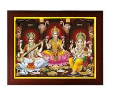 10 X ZIG ZAG LAXMI JI GANESH JI AND SARASWATI JI PHOTO FRAME FOR WALL / POOJA ROOM SIZE MEDIUM ( 13.5X9.5 INCHES, ACRYLIC GLASS) - TOTAL RRP £225: LOCATION - RACK D