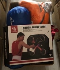 QUANTITY OF ASSORTED ITEMS TO INCLUDE MUSICAL BOXING TARGET : LOCATION - RACK D