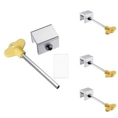 15 X MEEYOO ADJUSTABLE SLIDING WINDOW LOCKS, ALUMINUM ALLOY WINDOW DOOR FRAME SECURITY LOCKS WITH KEY FOR HOME AND OFFICE (4 SETS) - TOTAL RRP £82: LOCATION - RACK E