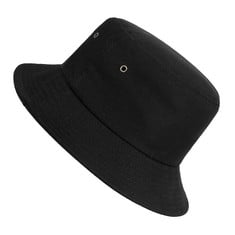 34 X ISIYINER UNISEX COTTON BUCKET HAT FISHING SUN HAT WITH ROUNDED EDGES BREATHABLE FOR HIKING OUTDOOR FISHING BLACK, NOIR, ONE SIZE - TOTAL RRP £198: LOCATION - RACK E