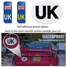 QUANTITY OF FOX·BUNNY UK CAR STICKERS FOR EUROPE, UK CAR STICKERS 1PCS AND 2PCS UK CAR NUMBER PLATE STICKERS, SUITABLE FOR ALL VEHICLES (SELF-ADHESIVE CAR STICKERS) - TOTAL RRP £181: LOCATION - RACK