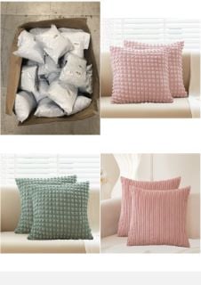 QUANTITY OF ASSORTED ITEMS TO INCLUDE STFERY CUSHION COVERS 45 X 45, GREY CUSHION COVERS DECORATIVE THROW PILLOW CASES FOR SOFA COUCH LIVING ROOM BEDROOM: LOCATION - RACK A