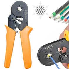 9 X SHENGBOWI FERRULE CRIMPING PLIER SELF-ADJUSTABLE RATCHET WIRE TUBULAR TERMINAL CRIMPER TOOL WIRE CRIMP WIRE CONNECTORS, 6-6 CHENG - TOTAL RRP £139: LOCATION - RACK F