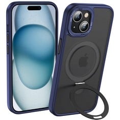 45 X ANQRP DESIGNED FOR IPHONE 15 CASE WITH INVISIBLE KICKSTAND [SUPPORT MAGSAFE] [MILITARY PROTECTION] TRANSLUCENT MATTE SHOCKPROOF PROTECTIVE PHONE COVER FOR IPHONE 15 6.1",BLUE - TOTAL RRP £536: L