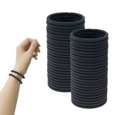 23 X 50 PIECES HAIR TIES FOR THICK HAIR 4MM HAIR ELASTICS FOR WOMEN OR MEN (BLACK) - TOTAL RRP £105: LOCATION - RACK G