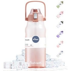 30 X FREE BREATH 2 LITRE WATER BOTTLE, AUTHORIZED EASTMAN TRITAN MATERIAL LARGE WATER BOTTLE, 100% BPA FREE SPORTS WATER BOTTLE WITH STRAW FOR GYM, FITNESS, OUTDOOR, EXERCISE (PINK) - TOTAL RRP £250: