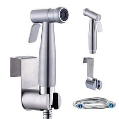 13 X HAND HELD BIDET SPRAYER - STAINLESS STEEL SPRAYER SHATTAF TOILET BIDET SHOWER HEAD FOR BATHROOM SINK OR TOILET - WITH 59-INCH HOSE AND BRACKET HOLDER - TOTAL RRP £173: LOCATION - RACK G