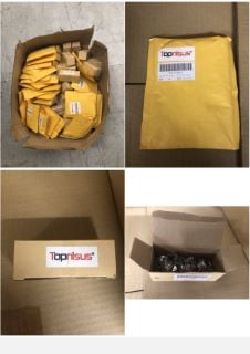 QUANTITY OF ASSORTED ITEMS TO INCLUDE TOPNISUS 12PCS SET ADJUSTABLE HOSE CLIPS PIPE CLAMPS KITS RUST FREE (FULL SIZE 12PCS): LOCATION - RACK A