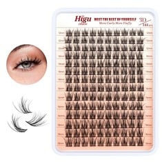 20 X HIGU CLACE LASH CLUSTERS NATURAL, 140PCS DIY EYELASH EXTENSIONS 3D FLUFFY MIX12-18MM EYELASH CLUSTERS REUSABLE D CURL VOLUME CURLED AND SOFT INDIVIDUAL LASHES - 3D CURLED MIX12-18MM - TOTAL RRP