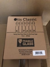 6 X OTIS SWING TOP CLEAR GLASS BOTTLES: LOCATION - RACK H