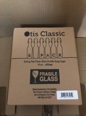 6 X OTIS SWING TOP CLEAR GLASS BOTTLES: LOCATION - RACK H