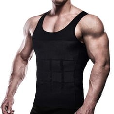 17 X VENI MASEE MENS SLIMMING BODY SHAPER VEST/SHIRT ABS ABDOMEN SLIM, PRICE/PIECE SLIMMING VEST, XXL, BLACK - TOTAL RRP £241: LOCATION - RACK A