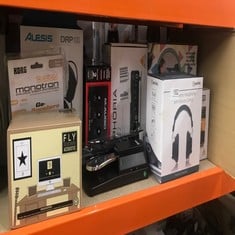 QUANTITY OF TECH & GAMING ITEMS TO INCLUDE AV:LINK | FULL SIZED HI-FI HEADPHONES WITH INDEPENDENT LEFT & RIGHT VOLUME CONTROLS: LOCATION - A RACK