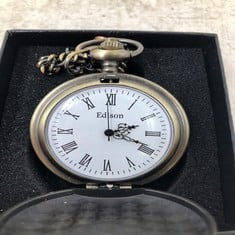 MENS EDISON POCKET WATCH WITH CHAIN: LOCATION - A RACK