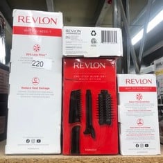 QUANTITY OF HEALTH & BEAUTY ITEMS TO INCLUDE HEATED HAIR STYLING BRUSH WITH SILICONE BRISTLES FROM REVLON , BLACK, 1 INCH BARREL: LOCATION - B RACK