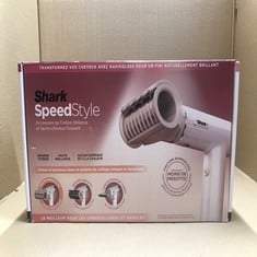 SHARK SPEEDSTYLE HAIR DRYER & FINISHER RAPID GLOSS FOR STRAIGHT AND WAVY HAIR, 3 STYLERS, QUICK DRY, FOR ALL HAIR TYPES, NO THERMAL DAMAGE, IONIC, SILK HD333EU.: LOCATION - B RACK