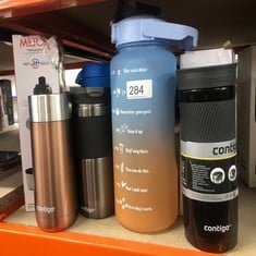 QUANTITY OF ITEMS TO INCLUDE CONTIGO BYRON SNAPSEAL TRAVEL STAINLESS STEEL THERMAL VACUUM FLASK, LEAKPROOF TUMBLER, COFFEE MUG WITH BPA FREE EASY-CLEAN LID, 590 ML, BLACK: LOCATION - B RACK