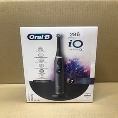 ORAL-B IO9 ELECTRIC TOOTHBRUSHES FOR ADULTS, APP CONNECTED HANDLE, 1 TOOTHBRUSH HEAD & CHARGING TRAVEL CASE, 7 MODES WITH TEETH WHITENING, 2 PIN UK PLUG, BLACK.: LOCATION - B RACK