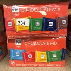 4 X BOXES OF RITTER SPORT VARIETY MINI'S SHARE BOX [PACKAGING MAY VARY] - 31/08/2024: LOCATION - C RACK