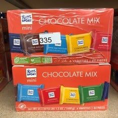 4 X BOXES OF RITTER SPORT VARIETY MINI'S SHARE BOX [PACKAGING MAY VARY] - 31/08/2024: LOCATION - C RACK