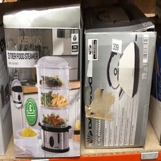 QUANTITY OF KITCHEN & APPLIANCES ITEMS TO INCLUDE DAEWOO KENSINGTON, PYRAMID KETTLE ELECTRIC, STAINLESS STEEL, FAMILY SIZE, FAST BOIL, AUTO SHUT OFF, 360 SWIVEL BASE, CORD STORAGE, POWER INDICATOR, R