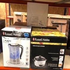 QUANTITY OF  ITEMS TO INCLUDE RUSSELL HOBBS ELECTRIC RICE COOKER - 1.2KG (6 PORTION - 145G PER SERVING) REMOVABLE NON STICK BOWL, DISHWASHER-SAFE BOWL & LID, STEAMER BASKET, MEASURING CUP & SPOON INC