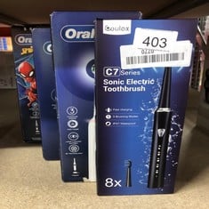 QUANTITY OF HEALTH & BEAUTY ITEMS TO INCLUDE ORAL-B PRO 3 ELECTRIC TOOTHBRUSH FOR ADULTS, 1 CROSS ACTION TOOTHBRUSH HEAD, 3 MODES, ORAL B ELECTRIC TOOTHBRUSH WITH PRESSURE SENSOR, 2 PIN UK PLUG, 3000