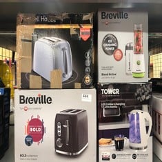 QUANTITY OF KITCHEN & APPLIANCES ITEMS TO INCLUDE BREVILLE BLEND ACTIVE PERSONAL BLENDER & SMOOTHIE MAKER | 350W | 2 PORTABLE BLEND ACTIVE BOTTLES (600ML) | LEAK PROOF LIDS | WHITE & GREEN [VBL246]: