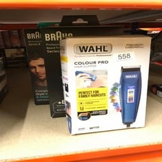 QUANTITY OF HEALTH & BEAUTY ITEMS TO INCLUDE WAHL COLOUR PRO CORDED CLIPPER, HEAD SHAVER, MEN'S HAIR CLIPPERS, COLOUR CODED GUIDES, FAMILY AT HOME HAIRCUTTING: LOCATION - D RACK