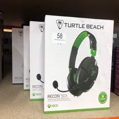 QUANTITY OF TECH & GAMING ITEMS TO INCLUDE TURTLE BEACH RECON 50X GAMING HEADSET FOR XBOX SERIES X|S, XBOX ONE, PS5, PS4, NINTENDO SWITCH, & PC: LOCATION - A RACK