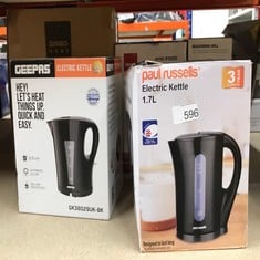 QUANTITY OF KITCHEN & APPLIANCES ITEMS TO INCLUDE PAUL RUSSELLS ELECTRIC PLASTIC KETTLE, 2200W 1.7L, HOT WATER DISPENSER, BLACK BOIL-DRY PROTECTION, AUTO SHUT OFF STIRX CONTROL: LOCATION - D RACK