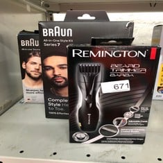 QUANTITY OF HEALTH & BEAUTY ITEMS TO INCLUDE REMINGTON BARBA BEARD TRIMMER (ADVANCED CERAMIC BLADES, POP-UP DETAIL TRIMMER, ADJUSTABLE ZOOM WHEEL, 9 LENGTH SETTINGS, COMB ATTACHMENT, CORD OR CORDLESS