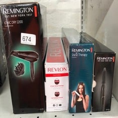 QUANTITY OF HEALTH & BEAUTY ITEMS TO INCLUDE REMINGTON HAIR DRYER IONIC (POWERFUL, FAST PROFESSIONAL STYLING, DIFFUSER, CONCENTRATOR, IONIC CONDITIONING FOR FRIZZ FREE HAIR, 3 HEAT / 2 SPEED SETTINGS