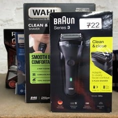 QUANTITY OF HEALTH & BEAUTY ITEMS TO INCLUDE BRAUN SERIES 3 ELECTRIC SHAVER FOR MEN WITH PRECISION BEARD TRIMMER, ELECTRIC RAZOR FOR MEN, UK 2 PIN PLUG, 300, BLACK RAZOR: LOCATION - SIDE RACK