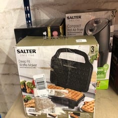 QUANTITY OF KITCHEN & APPLIANCE ITEMS TO INCLUDE SALTER DEEP FILL WAFFLE MAKER: LOCATION - SIDE RACK