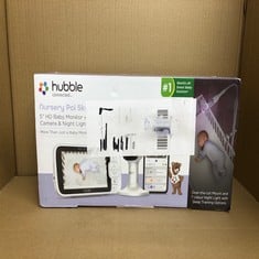 HUBBLE CONNECTED NURSERY PAL SKYVIEW SMART VIDEO BABY MONITOR WIFI CAMERA WITH 5" INCH SCREEN, COT MOUNT, 7 COLOUR NIGHT LIGHT, NIGHT VISION, TWO-WAY TALK, ROOM TEMPERATURE SENSOR AND SMARTPHONE APP.