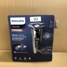 PHILIPS SHAVER SERIES 7000 - WET & DRY MEN'S ELECTRIC SHAVER WITH SKIN IQ TECHNOLOGY, POP-UP TRIMMER, CHARGING STAND, TRAVEL CASE AND CLEANING BRUSH (MODEL S7887/35).: LOCATION - A RACK