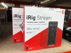 QUANTITY OF TV & AUDIO ITEMS TO INCLUDE IK MULTIMEDIA IRIG STREAM | STREAMING AUDIO INTERFACE FOR IPHONE, IPAD AND MAC/PC: LOCATION - B RACK